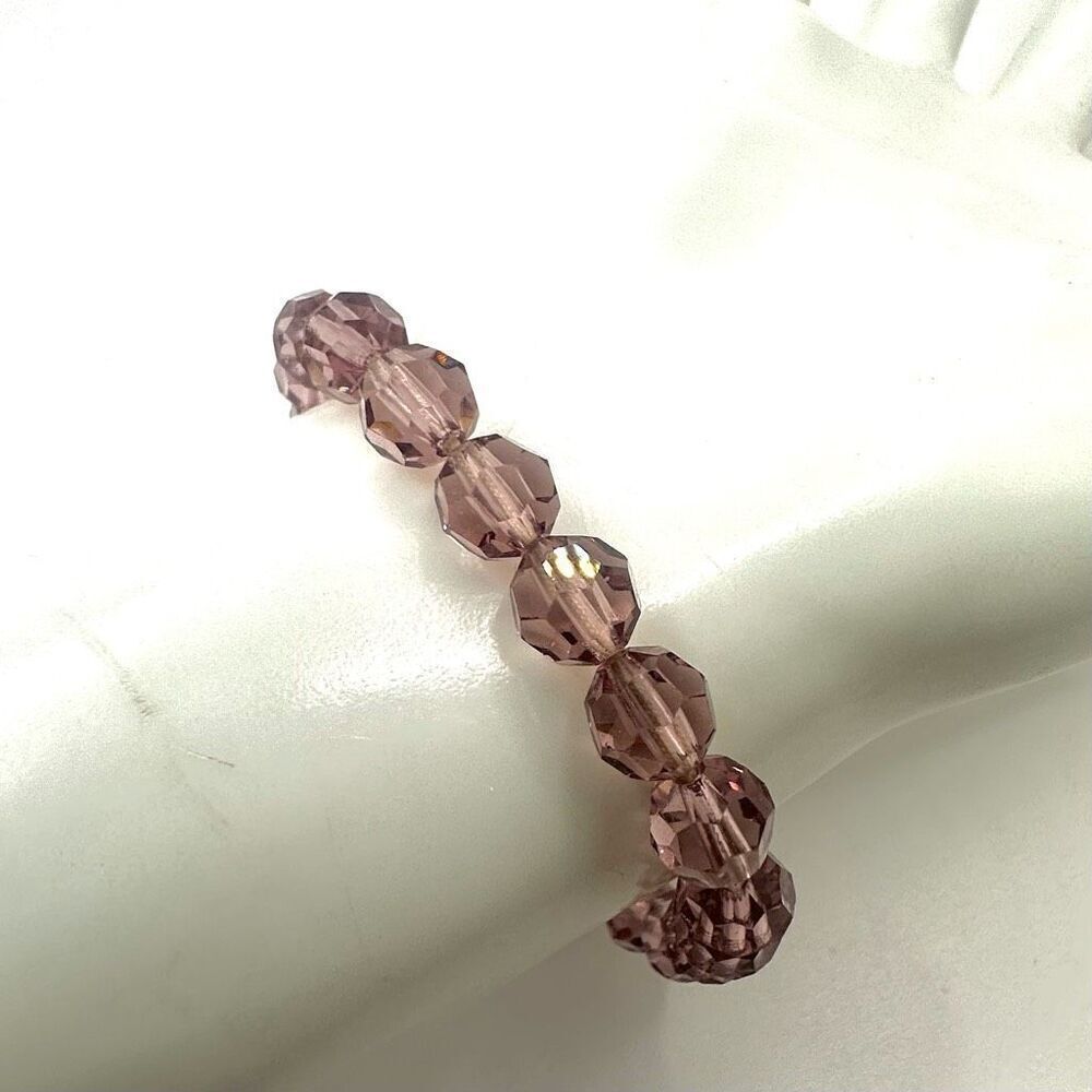 Pink glass beaded adjustable bracelet